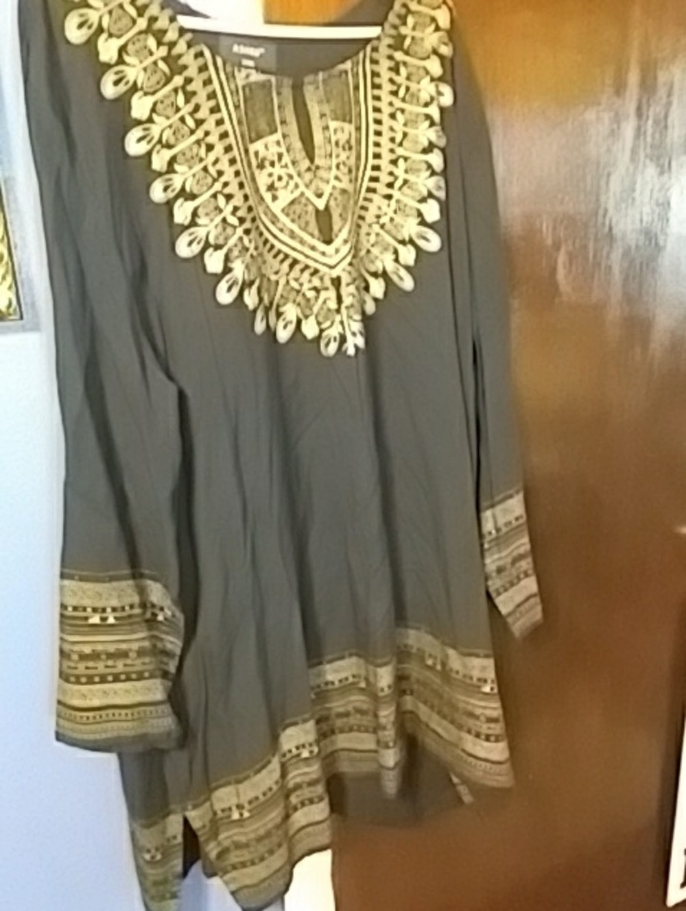 Ashro Men's Omar Pant Set Tunic with Gold Embellished Neckline